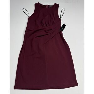 Lulu's Bodycon Fitted‎ Sleeveless Short Tank Dress Burgundy Size S Ruched NWT